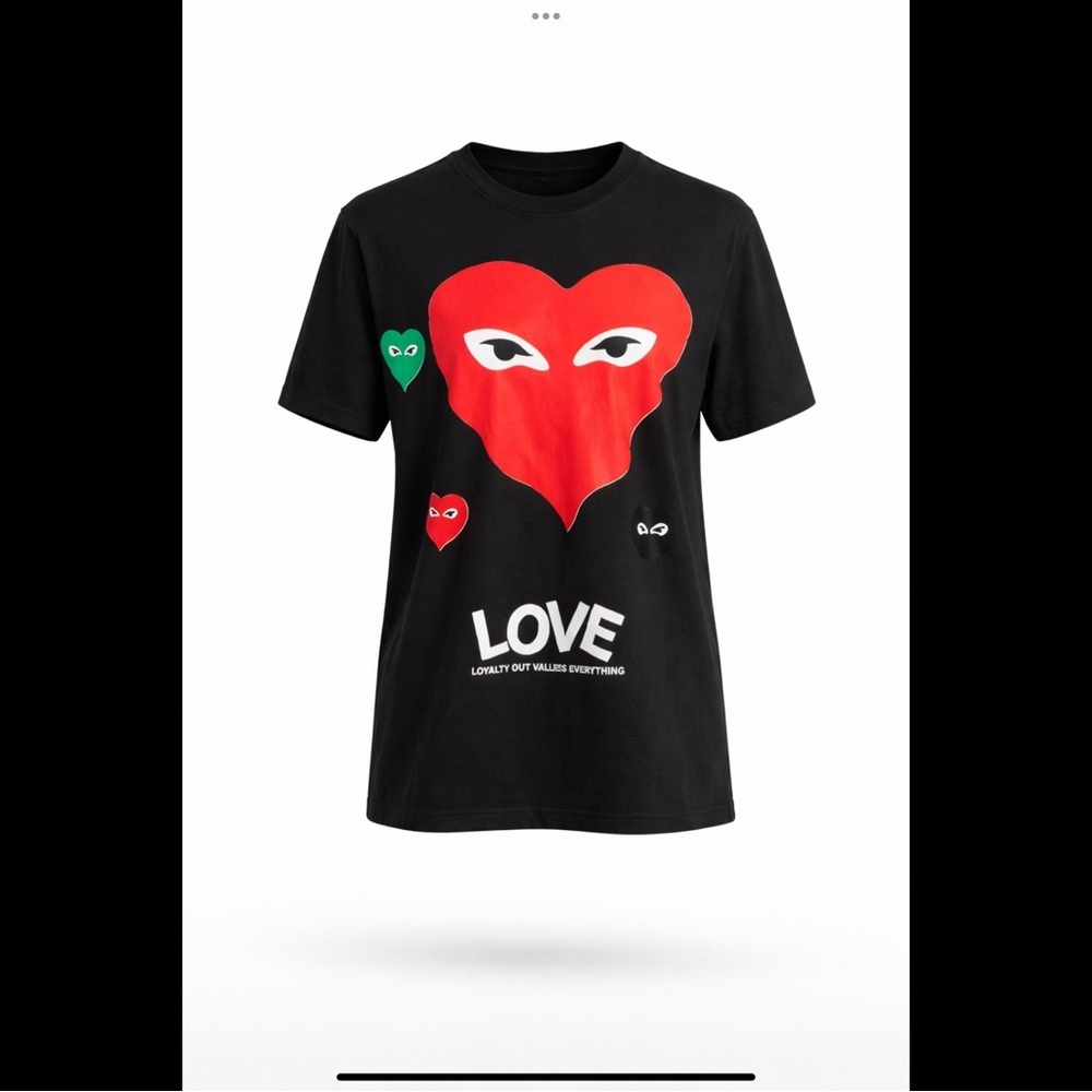 COMME des GARÇONS PLAY Black Heart Graphic Short Sleeve Tee